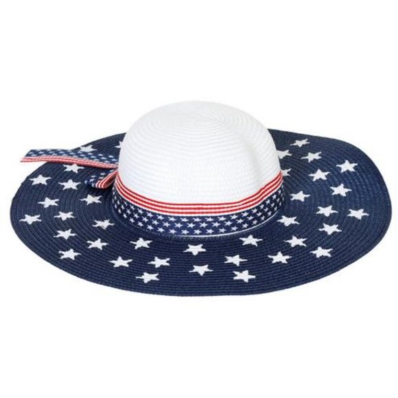 Twig & Arrow Patriotic Stars Red White & Blue Americana 4th of July Floppy Hat - Picture 3 of 7